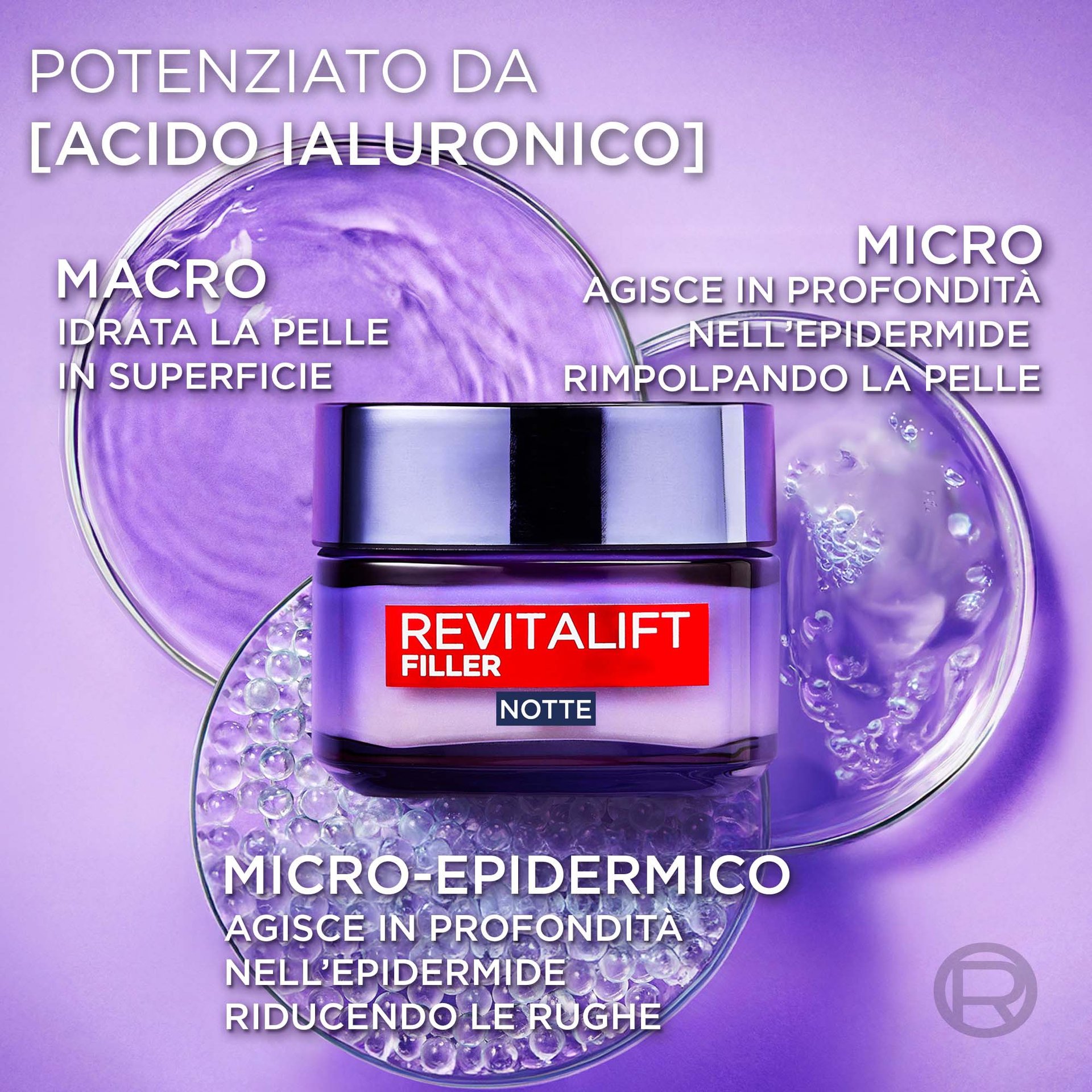 Oap trattamenti pelle Trattamento anti-rughe rivolumizzante notte Revitalift Filler Texture nel barattolo